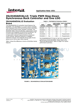 ISL9441 datasheet - Triple PWM Step-Down Synchronous Buck Controller and One LDO