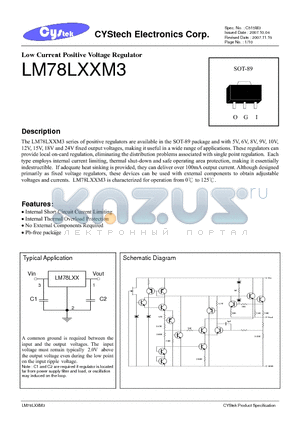 LM78LXXM3 datasheet - Low Current Positive Voltage Regulator
