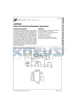 LM78S4 datasheet - Universal Switching Regulator Subsystem