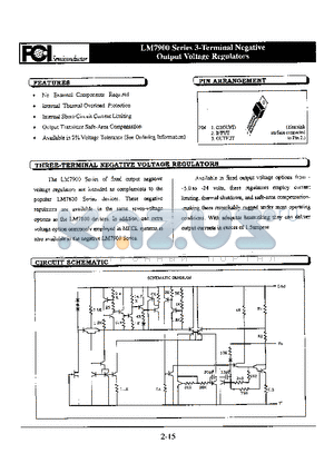 LM7900 datasheet - 3- TERMINAL NEGATIVE OUTPUT VOLTAGE REGULATORS