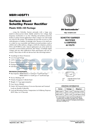MBR140SFT1 datasheet - Surface Mount Schottky Power Rectifier