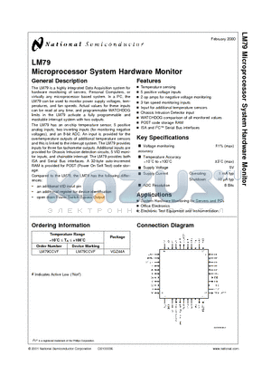 LM79CCVF datasheet - Microprocessor System Hardware Monitor