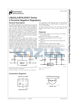 LM79L datasheet - 3-Terminal Negative Regulators