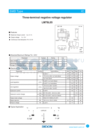 LM79L05 datasheet - Three-terminal negative voltage regulator