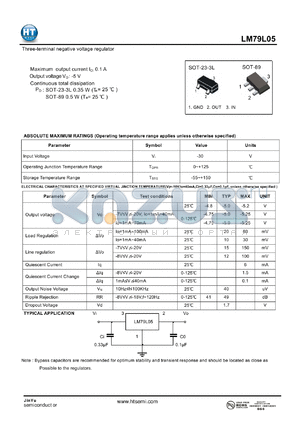 LM79L05 datasheet - Three-terminal negative voltage regulator