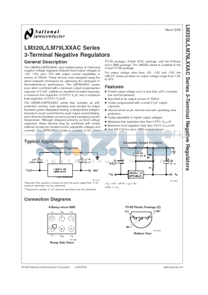 LM79L05ACM datasheet - 3-Terminal Negative Regulators
