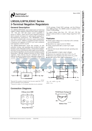 LM79L15ACZ datasheet - 3-Terminal Negative Regulators