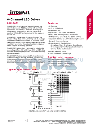 ISL97672IRZ-EVAL datasheet - 6-Channel LED Driver