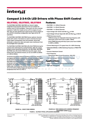 ISL97683IRTZ-EVAL datasheet - Compact 2-3-4-Ch LED Drivers with Phase Shift Control