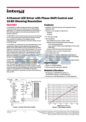 ISL976787IBZ datasheet - 4-Channel LED Driver with Phase Shift Control and 10-Bit Dimming Resolution