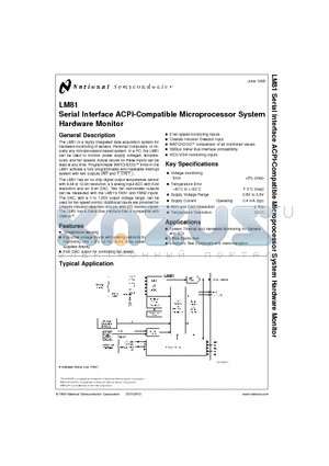 LM81 datasheet - Serial Interface ACPI-Compatible Microprocessor System