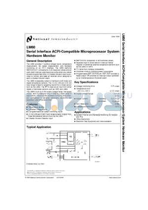 LM80CIMTX-52 datasheet - Serial Interface ACPI-Compatible Microprocessor System Hardware Monitor