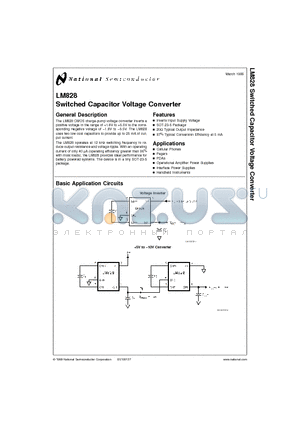 LM828M5 datasheet - Switched Capacitor Voltage Converter