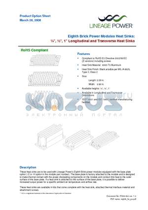 MHST02518Z datasheet - Longitudinal and Transverse Heat Sinks