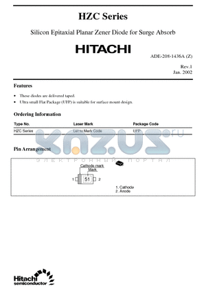 HZC3.3 datasheet - Silicon Epitaxial Planar Zener Diode for Surge Absorb