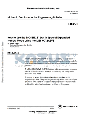 M68HC12A4EVB datasheet - Primarily as an Expanded Mode Microcontroller