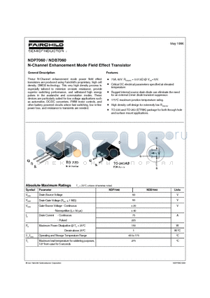NDP7060 datasheet - N-Channel Enhancement Mode Field Effect Transistor