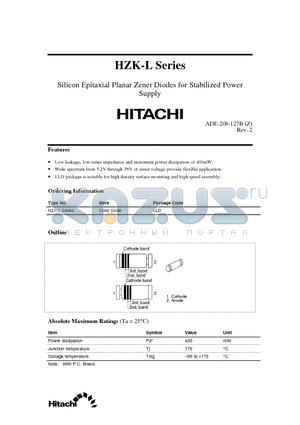 HZK11AL datasheet - Silicon Epitaxial Planar Zener Diodes for Stabilized Power Supply