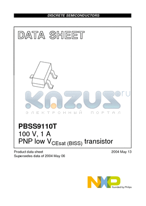PBSS9110T datasheet - 100 V, 1 A PNP low VCEsat (BISS) transistor