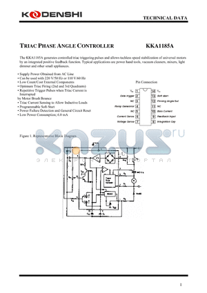 KKA1185A datasheet - 4TRIAC PHASE ANGLE CONTROLLER