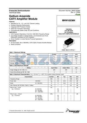 MHW10236N datasheet - Gallium Arsenide  CATV Amplifier Module