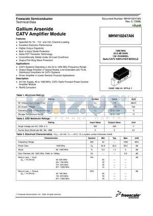 MHW10247AN datasheet - Gallium Arsenide  CATV Amplifier Module