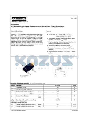 NDS336 datasheet - P-Channel Logic Level Enhancement Mode Field Effect Transistor