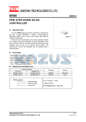 M7085G-SM1-R datasheet - PFM STEP-DOWN DC-DC CONTROLLER