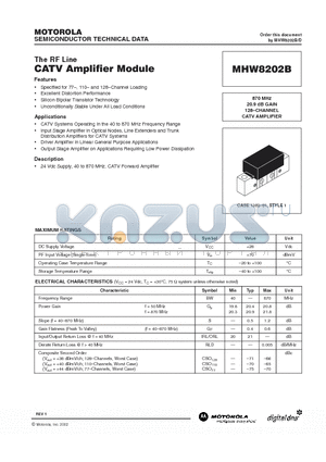 MHW8202B datasheet - CATV AMPLIFIER MODULE