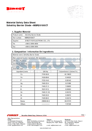 MBR20100CT_1 datasheet - Schottky Barrier Diode