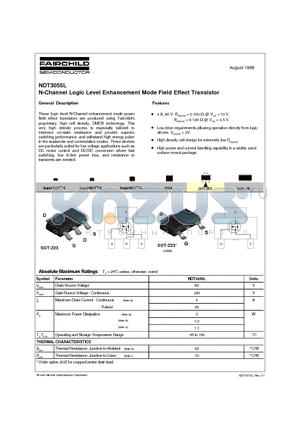 NDT3055L datasheet - N-Channel Logic Level Enhancement Mode Field Effect Transistor
