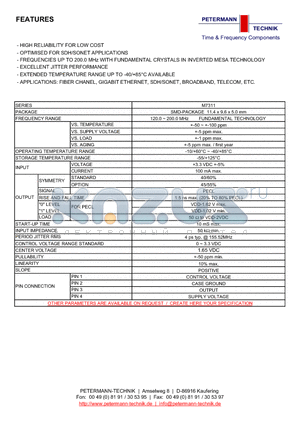 M7311 datasheet - HIGH RELIABILITY FOR LOW COST