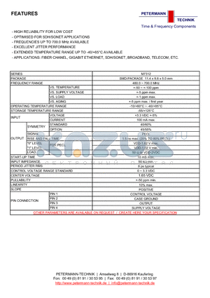 M7312 datasheet - HIGH RELIABILITY FOR LOW COST