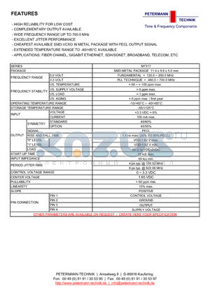 M7317 datasheet - HIGH RELIABILITY FOR LOW COST