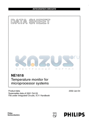 NE1618 datasheet - Temperature monitor for microprocessor systems