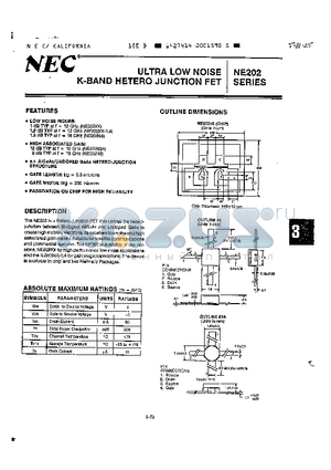 NE202XX-1.4 datasheet - ULTRA LOW NOISE K BAND HETERO JUNCTION FET