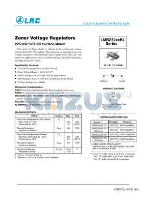 LMBZ5238BLT1 datasheet - ZENER VOLTAGE REGULATORS