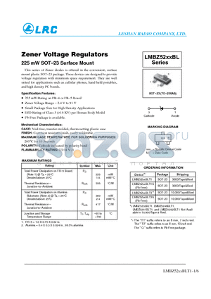 LMBZ52XXBL datasheet - ZENER VOLTAGE REGULATORS