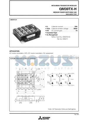 QM30TX-H datasheet - MEDIUM POWER SWITCHING USE INSULATED TYPE