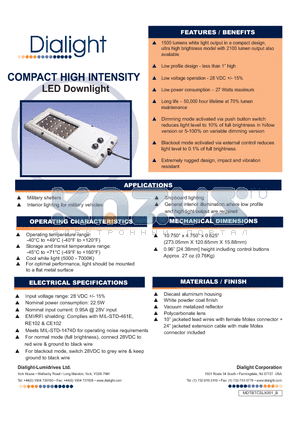 LMC-W27-24A-RLA-D2 datasheet - COMPACT HIGH INTENSITY LED Downlight