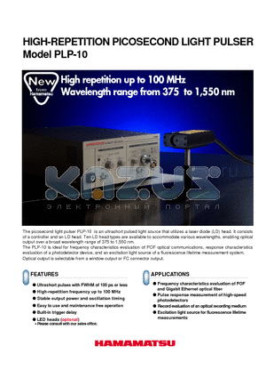 PLP10-067C datasheet - HIGH-REPETITION PICOSECOND LIGHT PULSER Model PLP-10