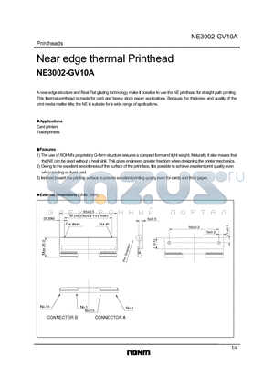 NE3002-GV10A datasheet - Near edge thermal Printhead