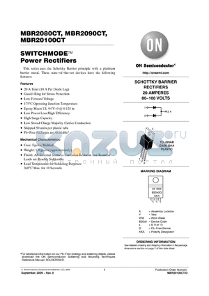 MBR2080CTG datasheet - SWITCHMODE Power Rectifiers