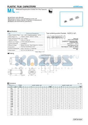 QML2A103KSF datasheet - PLASTIC FILM CAPACITORS