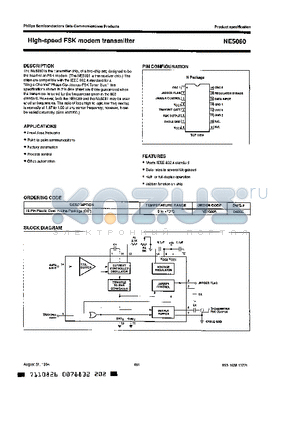 NE5080N datasheet - HIGH-SPEED FSK MODIM TRANSMITTER