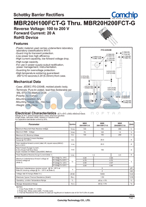 MBR20H100FCT datasheet - Schottky Barrier Rectifiers