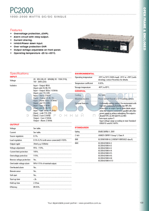 PC1000110-24 datasheet - 1000-2000 WATTS DC/DC SINGLE