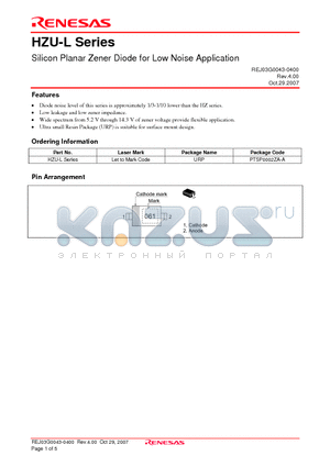 HZU-L datasheet - Silicon Planar Zener Diode for Low Noise Application