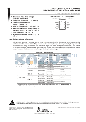 NE5532 datasheet - DUAL LOW-NOISE OPERATIONAL AMPLIFIERS