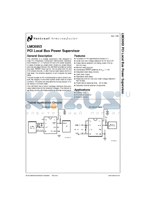 LMC6953CMX datasheet - PCI Local Bus Power Supervisor